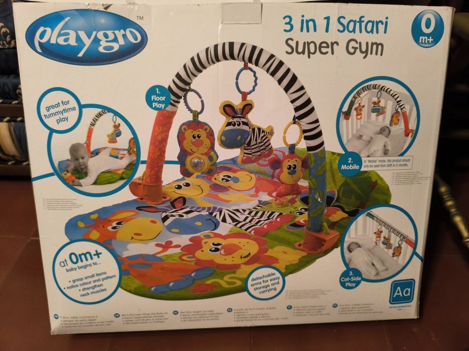 Tapete de Atividades PLAYGRO 3 em 1 Safari