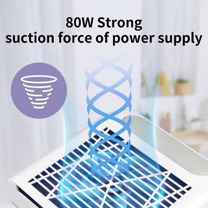 Odkurzacz do paznokci 80W HEPA pochłaniacz pyłu manicure