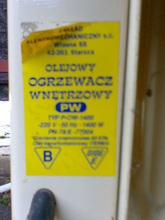 Grzejnik olejowy elektryczny ultra cienki oszczędny jak NOWY termostat