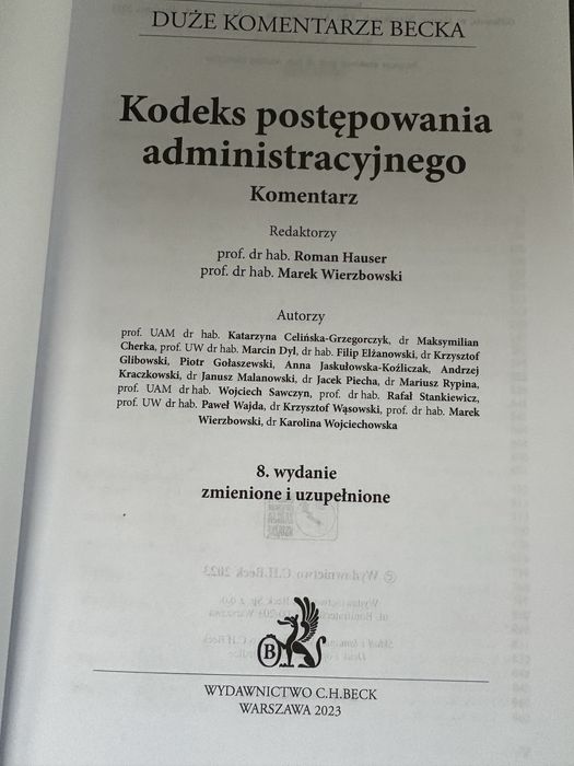Kodeks postępowania administracyjnego z komentarzem, R.Hauser, wyd. 7