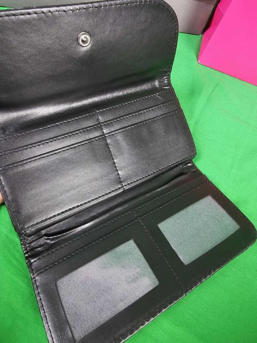 Portfel damski Louis Vuitton rozpinane czarny nowość podwojne