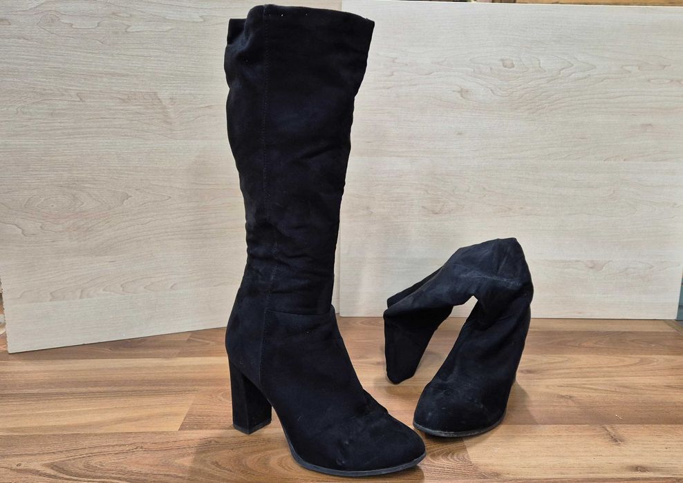 Kozaki damskie wysokie czarne r38