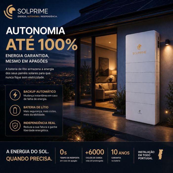 Sistema Solar com Bateria – Energia Mesmo em Apagões (Simulação Grátis)