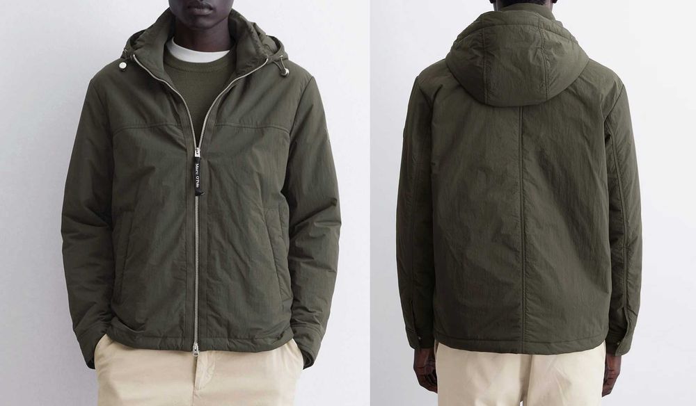 Мужская легкая куртка Marc O'Polo L XL с капюшоном осень демисезон хаки зеленый Б/у