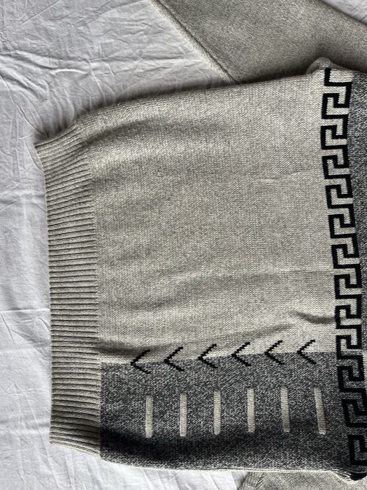 Мужской винтажный свитер на молнии Vintage Half Zip Knit Sweater Y2K Grey  Boxy Fit