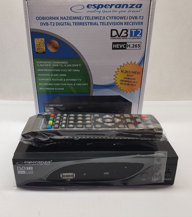 Dekoder DVB-T2 HEVC H.265 ESPERANZA, Komis Jasło Czackiego