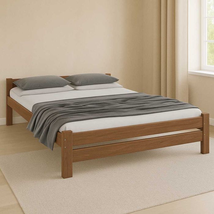 GRUBE Solidne Łóżko sosnowe drewniane Kolory Materace