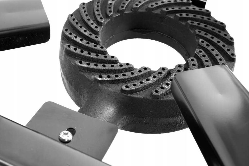 Taboret  Żeliwny Gazowy 40x40 + ZESTAW REDUKTOR WĄŻ OPASKI DUŻA MOC