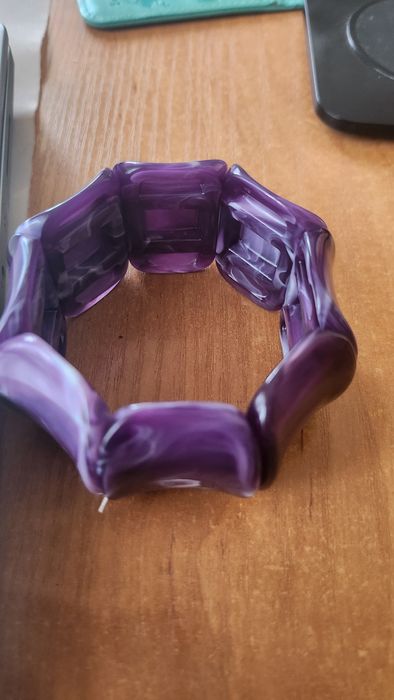 Tanio Bransoleta duża imitacja ametystu