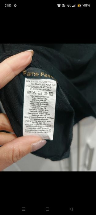 Fame fashion pół golf czarny zdobiony perełki