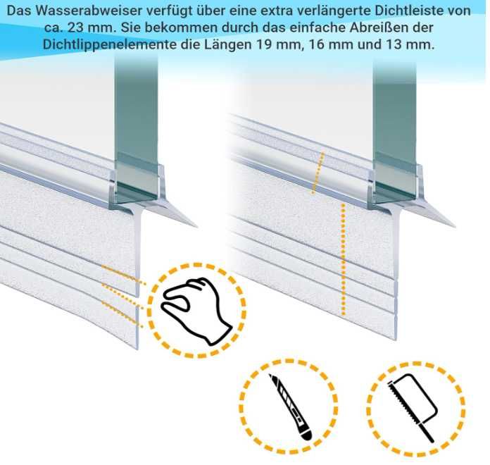 Uszczelka do Drzwi Prysznicowych WITEN NOCK | Uniwersalna Wodoodporna