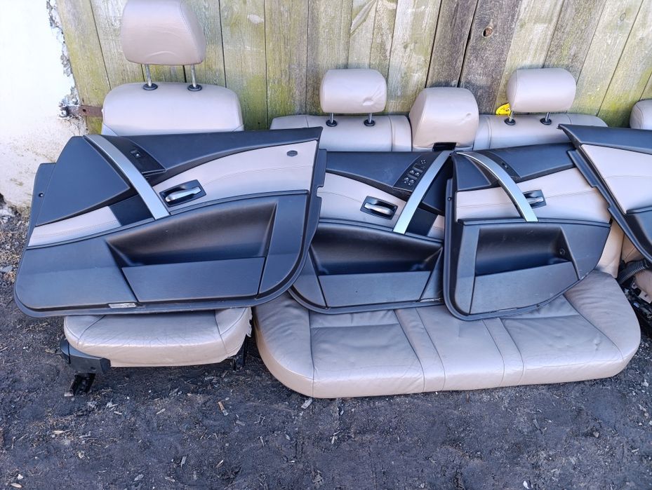 Kompletne Wnętrze Fotele kanapa boczki BMW E60 Skóra