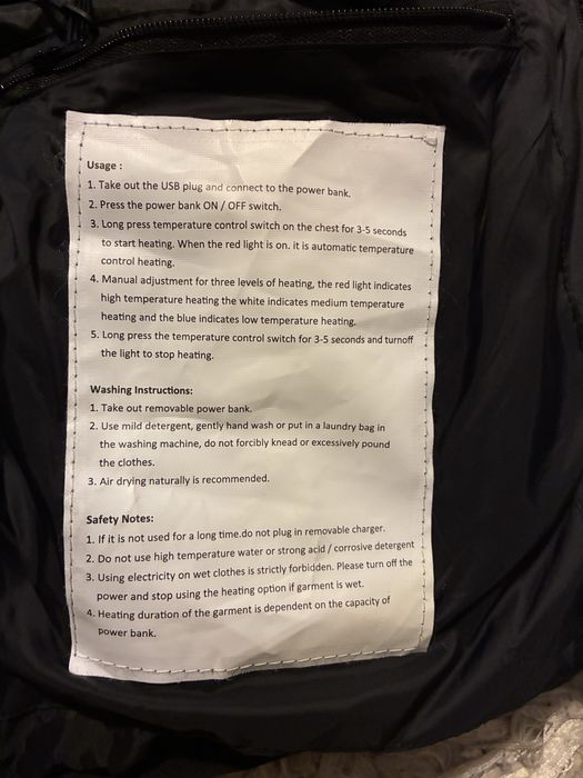 Kurtka podgrzewana przez power bank