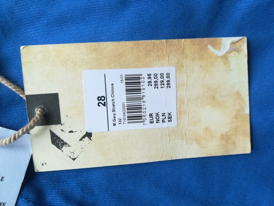 Niebieskie spodnie jeansy slim, rozmiar 28