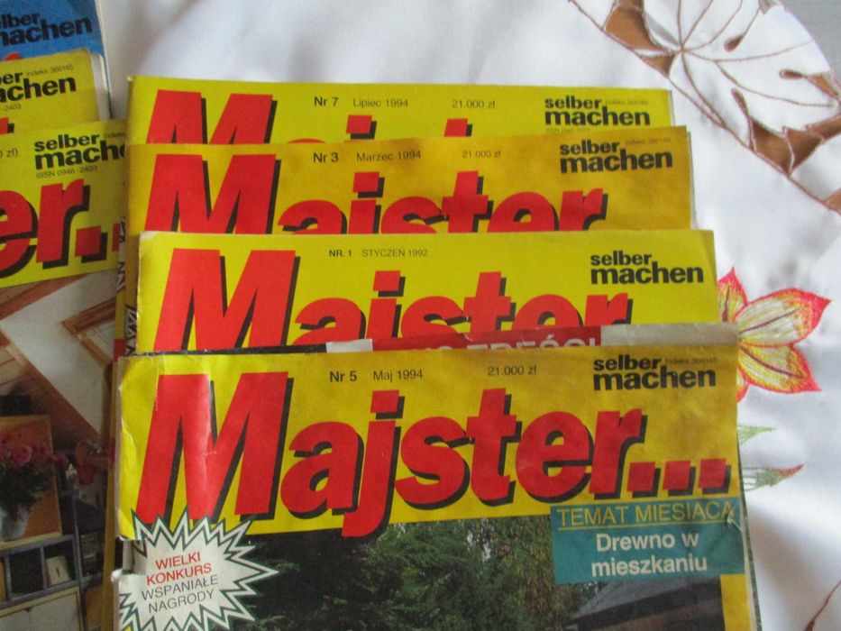 czasopisma, książki Majster archiwalne nr 1992,94,95,96