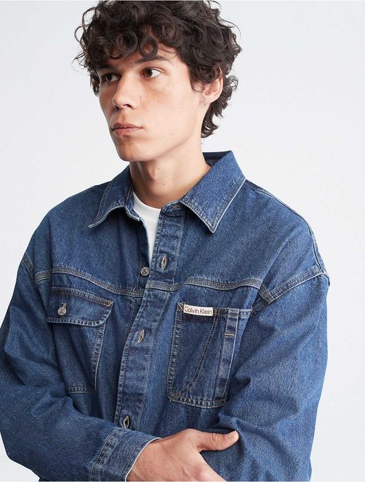 Calvin klein джинсовая куртка (ck blue denim jacket over)c америки М,L