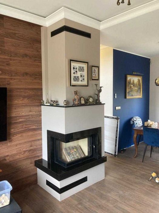 kompleksowy montaż kominka narożnego 10 lat gwar różne opcje SERWIS