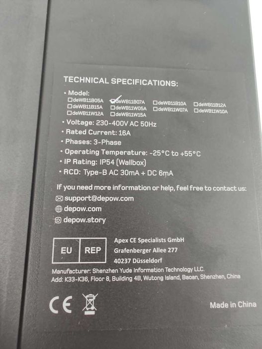 Wallbox 11 kW Tuya – nowy, na gwarancji