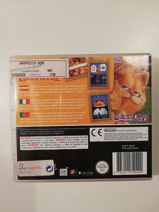 Jogo Nintendo Garfield