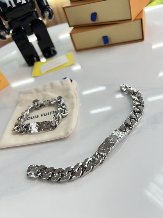 Браслет LOUIS VUITTON monogram logo Silver Color