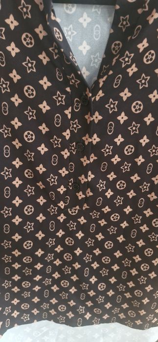 Koszula czarna z brązem s/m