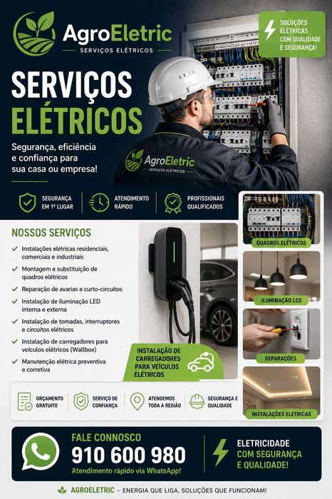 Eletricista Profissional | Instalações Elétricas | Carregadores VE | Reparações