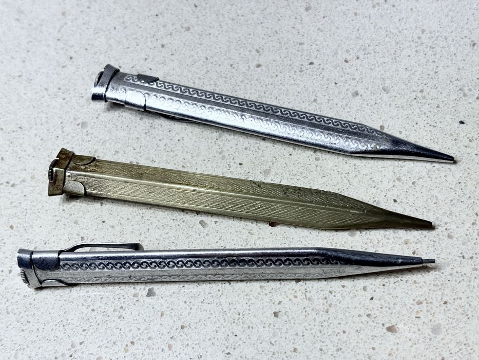 Antigos lápis mecánicos niquelados e em latão dos anos 1920 - cada 20€