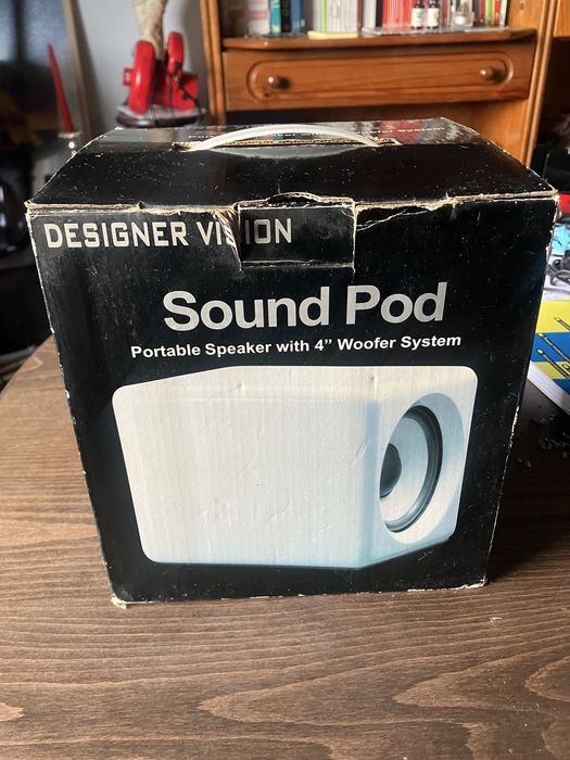 Coluna portátil Designer Vision Sound Pod V22WBLA – Nova, para iPod
