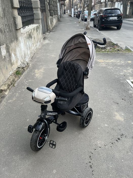 Дитячий триколісний велосипед Tilly Cayman з ручкою та козирком