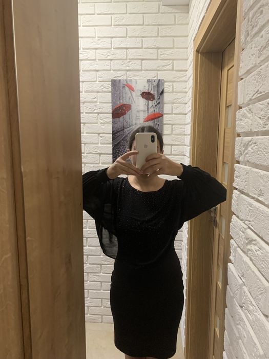 Czarna sukienka Orsay z narzutką rozm. 34