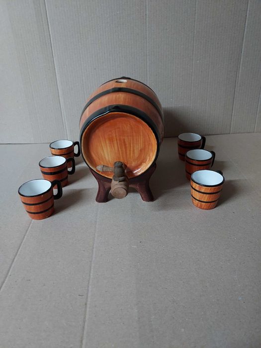 Pipo com 6 Canecas e Torneira – Cerâmica Tradicional