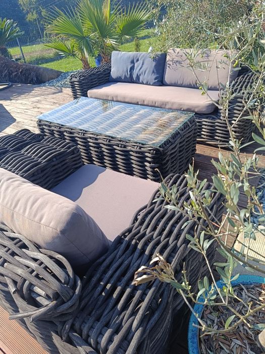 Zestaw mebli ogrodowych naturalny ratan