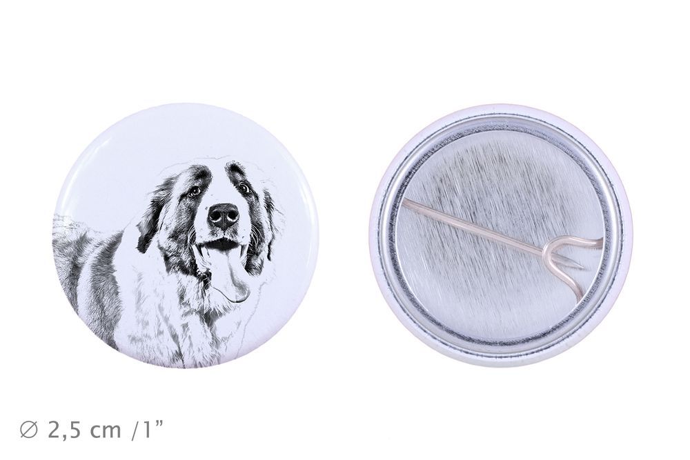 Bernardyn przypinka z psem mała Art-Dog