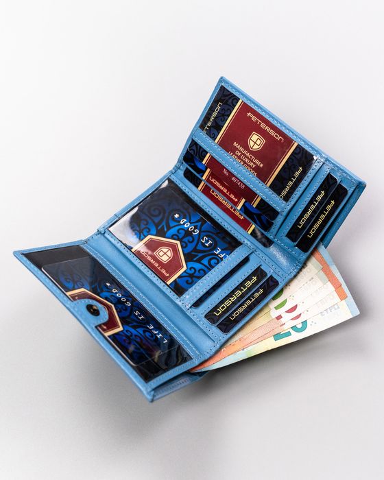 elegancki portfel damski ze skóry naturalnej - peterson