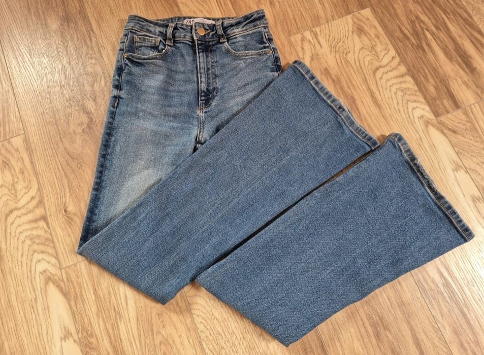 Spodnie dzwony flare jeansy rozmiar xs zara