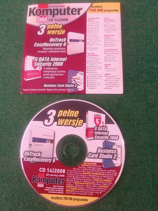 Komputer Świat - OnTrack EasyRecovery 6 / G Data Internet Security 2008 / Business Card Studio 2