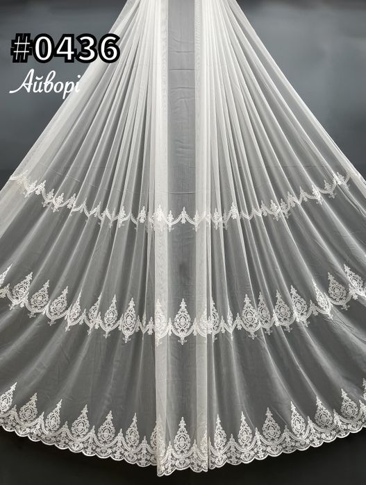 Преміум Тюль на основі бамбук з вишивкою