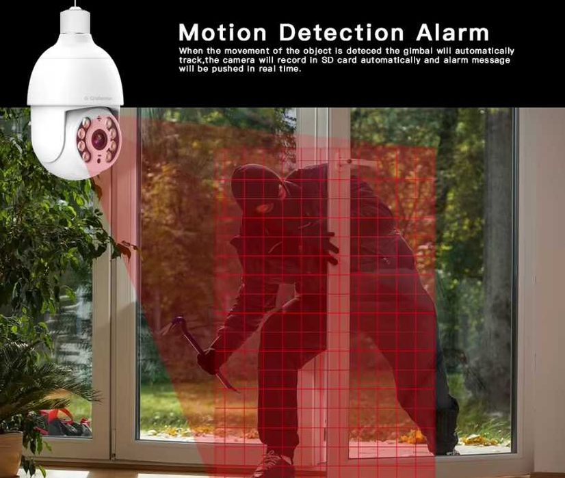 C4 G.Craftsman,2K 4MPWi fi камера лампочка E27. Камера спостереження