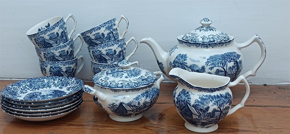 Serviço de chá inglês pintado à mão
