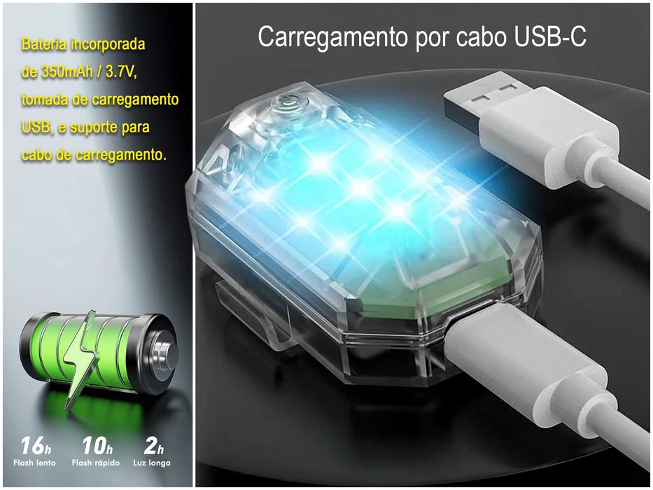Luz estroboscópica LED com controle remoto