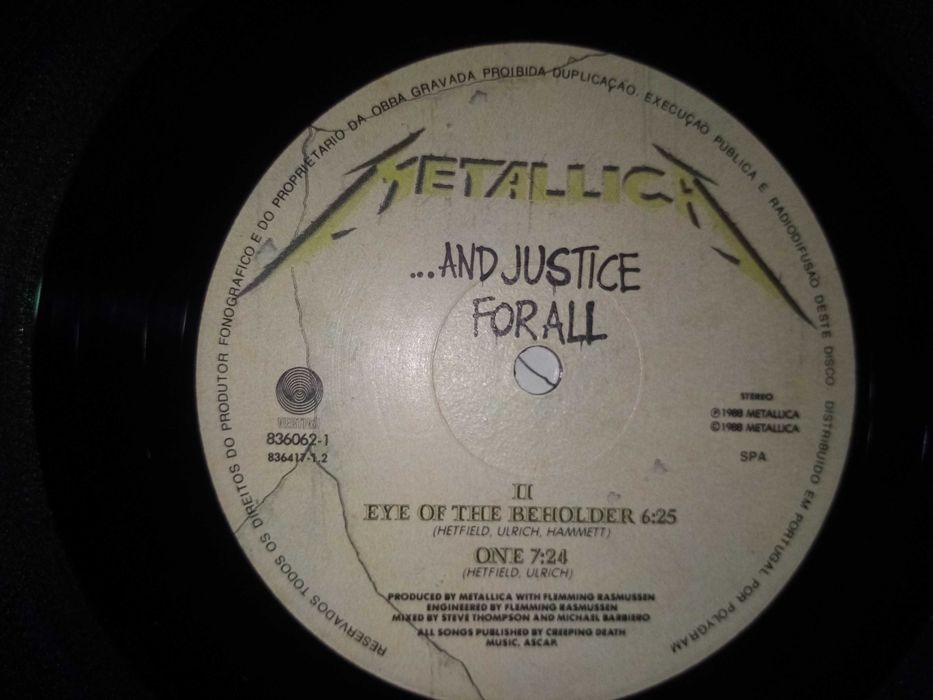 Vinil metallica - and justice for all 1988 vertigo first edition 2 lp