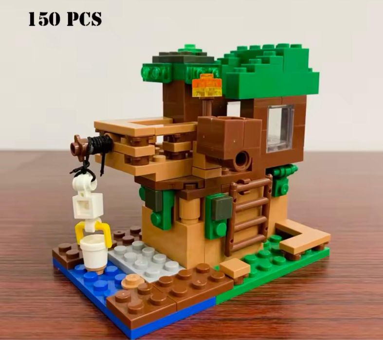Klocki Minecraft domek na drzewie + figurki