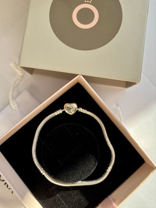 Bransoletka PANDORA Serce 20 cm S925 Nowa wężyk+pudełko