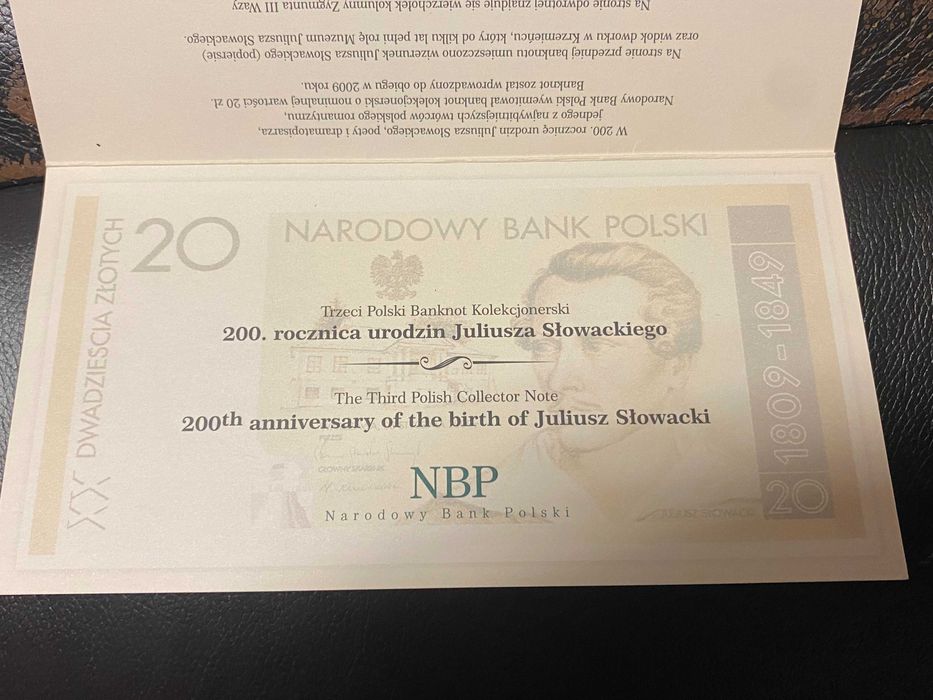 20zł  Juliusz Słowacki  2009 rok