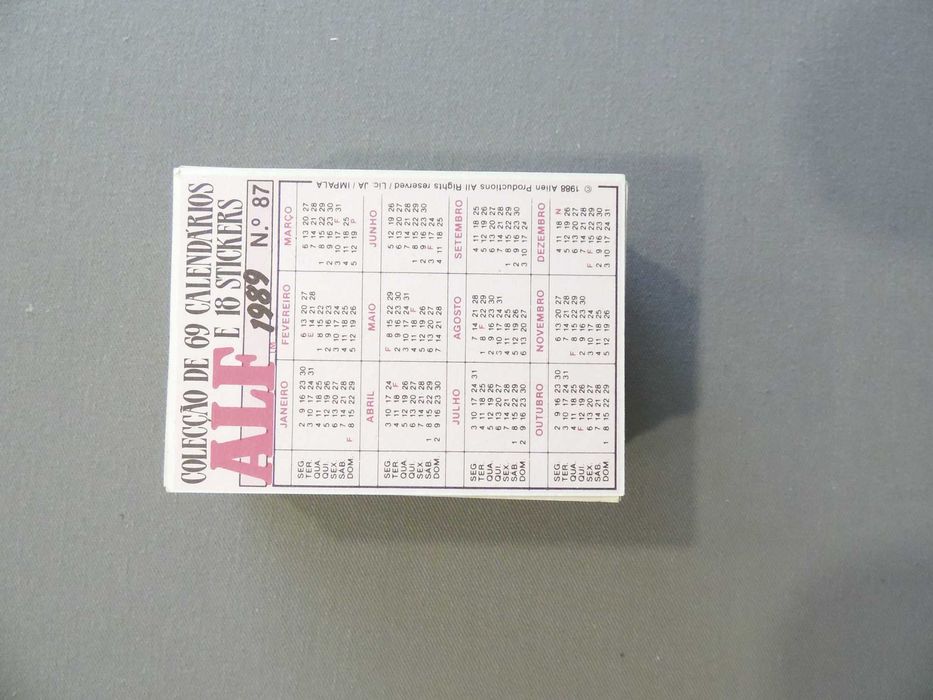 Calendários e Stickers ALF, Colecção Completa
