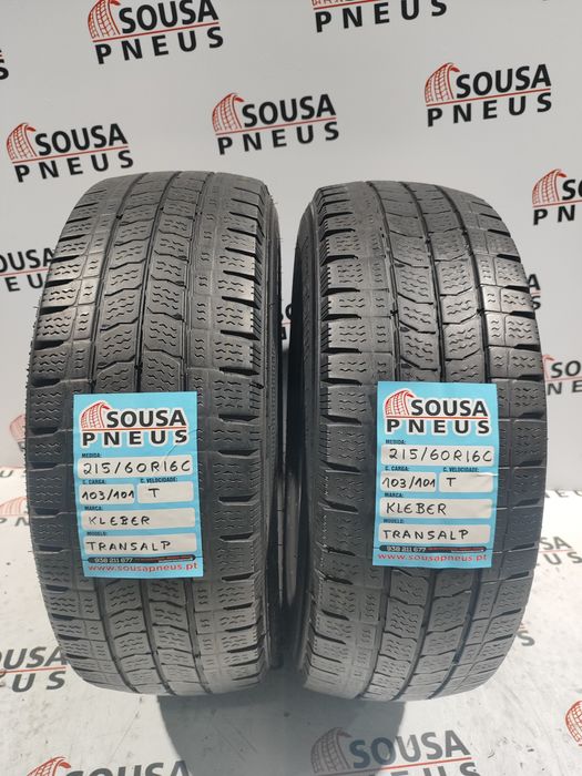 2 pneus semi novos 215-60R16C Kleber - Oferta dos Portes