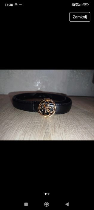 Pasek Guess czarny nowy dł.110cm.szer.2,5cm.Darmowa dostawa.