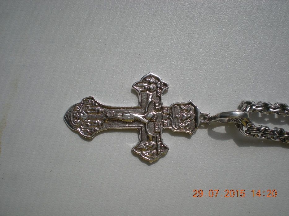 цепочка крестик  кортье серебро 24.5 грамм б.у