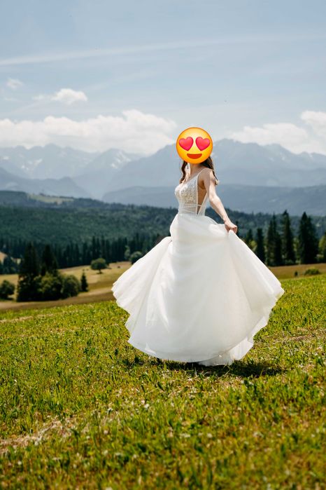 Suknia ślubna Rosie, rozmiar 34, ivory – stan idealny + welon gratis!