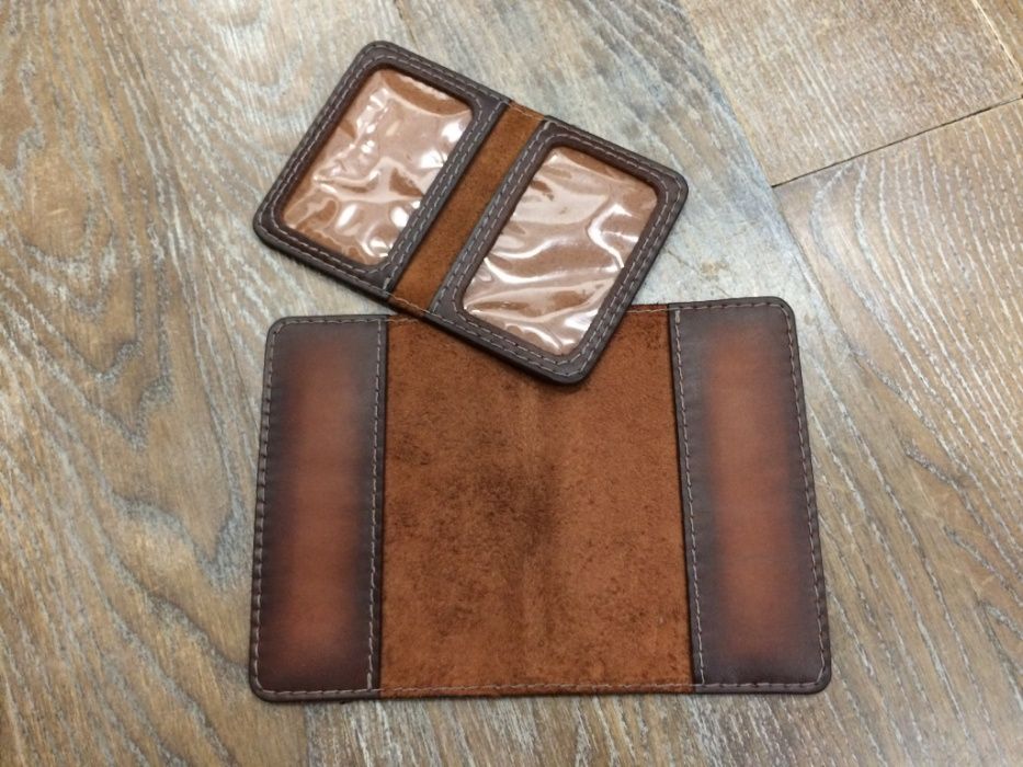 Обложка на паспорт, военный билет, визитница ручной работы из кожи